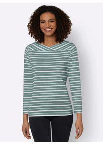Casual Looks Damen T-Shirt "Shirt", grün, Gr. 36, gemustert, mehrfarbig, gestreift, 50% Baumwolle, 50% Modal, Shirts