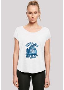F4NT4STIC Damen T-Shirt "Hawaii Surf Beach Summer", weiß, casual, Gr. XS, Obermaterial: 100% Baumwolle, Shirts, Premium Qualität