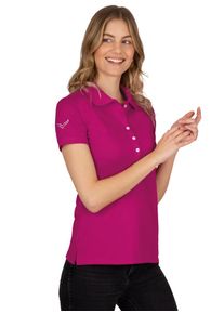 TRIGEMA Damen Poloshirt "TRIGEMA Poloshirt mit Kristallsteinen", pink, Basic, Gr. S, 94% Baumwolle, 6% Elastan, Shirts