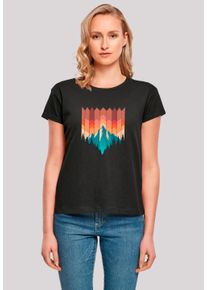 F4NT4STIC Damen T-Shirt "Berg Sonnenuntergang Geometrisch", schwarz, casual, Gr. M, Obermaterial: 100% Baumwolle, Shirts, Premium Qualität