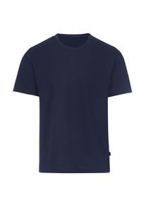 TRIGEMA Herren T-Shirt "TRIGEMA T-Shirt in Piqué-Qualität", blau, Basic, Gr. M, 100% Baumwolle, Shirts