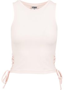 Urban Classics Herren Muskelshirt "Urban Classics Damen Ladies Lace Up Cropped Top", pink, casual, Gr. XS, unifarben, 95% Baumwolle, 5% Elasthan,