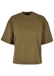Urban Classics Herren T-Shirt "Urban Classics Damen Ladies Organic Heavy Slit Tee", grün, klassisch, Gr. XS, unifarben, 100% Baumwolle, Shirts