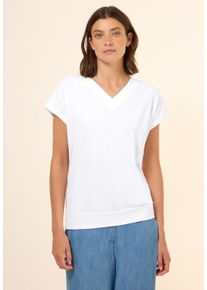 Cecil Damen T-Shirt, weiß, casual, Gr. XXL, unifarben, Web, Stoff, 50% Baumwolle, 50% Modal, Shirts, im soften Baumwoll-Mix
