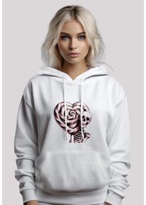 F4NT4STIC Damen Kapuzenpullover "Süße Süßigkeiten Herzform Liebe", weiß, casual, Gr. M, Obermaterial: 65% Baumwolle, 35% Polyester, Pullover, Premium