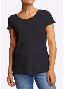 RICHROYAL Damen T-Shirt, schwarz, feminin, Gr. M, Single Jersey, Obermaterial: 100% Baumwolle, Shirts, in femininer Basic-Form