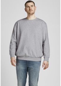 Jack & Jones PlusSize Herren Sweatshirt "BASIC SWEAT CREW NECK", grau, modisch, Gr. XXL, JACK & JONES PLUSSIZE, angeraute Sweatware, Obermaterial: 85% Baumwolle, 15%