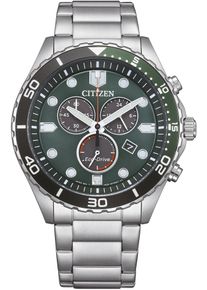 Citizen Herren Chronograph, silber, Armbanduhren, Armbanduhr, Herrenuhr, Solar, Stoppfunktion, Edelstahlarmband