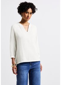 Street One Damen Tunika, weiß, casual, Gr. 46, unifarben, Web, 100% Baumwolle, Tuniken, Feel Good Fit