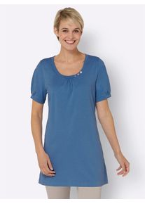 Classic Basics Damen Longshirt "Longshirt", blau, Gr. 46, unifarben, 100% Baumwolle, Shirts