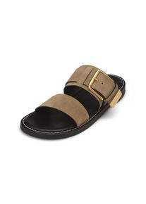 Marc O'Polo MARC O'POLO Damen Sandale "aus edlem Velours-Rindleder", Gr. 39, grau, Obermaterial: 100% Leder (Rind), unifarben, Schuhe