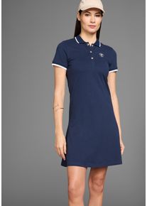 HECHTER PARIS Damen Polokleid, blau, feminin, Gr. 38, unifarben, Obermaterial: 95% Baumwolle, 5% Elasthan, Kleider, mit Kontrastdetails und Logoprint