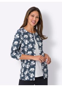 Classic Basics Damen 2-in-1-Shirt "2-in-1-Shirt", blau, Gr. 42, geblümt, gemustert, 100% Baumwolle, Shirts