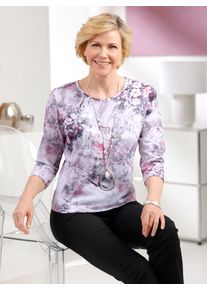 CLASSIC Damen 3/4-Arm-Shirt "Shirt", rosa, Gr. 40, geblümt, gemustert, mehrfarbig, 92% Polyester, 8% Elasthan, Shirts