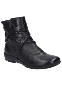 Josef Seibel Damen Stiefelette "Charlotte 11", Gr. 40, schwarz, Leder, modisch, Schuhe, Boots, Winterboots, Stiefel mit modischer Raffung
