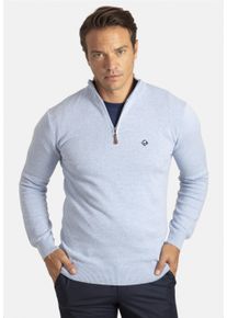 Herren Strickpullover "Sochi", blau, casual, Gr. S, SIR RAYMOND TAILOR, unifarben, 100% Baumwolle, Pullover, mit stilvollem Half-Zip