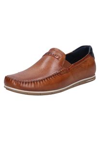 Bugatti Herren Slipper, Gr. 45, braun, Leder, casual, Schuhe, mit Stretcheinsatz für leichteres Schlupfen