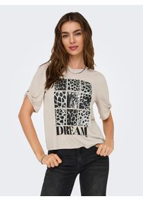 Only Damen Kurzarmshirt "ONLFREE LIFE S/S CREATE TOP BOX JRS"pumice stone print:dream, modisch, Gr. S, bedruckt, Jersey, Obermaterial: 70% Modal, 30%