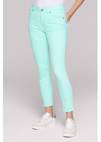 SOCCX Damen Slim-fit-Jeans, blau, casual, Gr. 34, unifarben, Material: 85% Baumwolle, 12% Polyester, 3% Elasthan, Jeans, mit normaler Leibhöhe