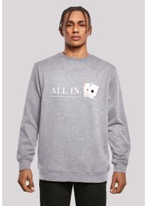 F4NT4STIC Herren Kapuzenpullover "Poker All In Karten", grau, casual, Gr. 4XL, Obermaterial: 50% Baumwolle, 50% Polyester, Pullover, Print