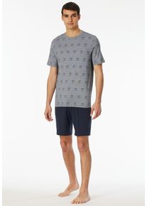 Schiesser Herren Shorty ""95/5"", Gr. 48, blau, Single Jersey, Obermaterial: 95% Baumwolle, 5% Elasthan, casual, Homewear-Sets, Shirt mit