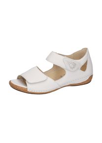 Waldläufer WALDLÄUFER Damen Sandale "Heliett", Gr. 3,5, weiß, Glattleder, Textil, Veloursleder, unifarben, klassisch, Schuhe, Sommerschuh, Sandalette,