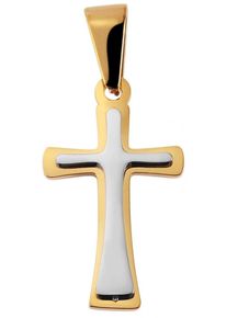 Adelia´s ADELIA ́S Damen Ketten-Anhänger "Neuheit 2025 - modischer Kreuz Anhänger aus Edelstahl", Edelstahl, gold, Edelstahl, Schmuckanhänger