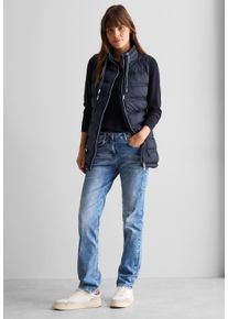 Cecil Damen Steppweste, blau, casual, Gr. XXL, unifarben, Stoff, 100% Polyester, Westen, mit Stehkragen