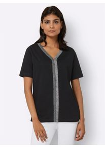 Classic Basics Damen Kurzarmshirt "Kurzarm-Shirt", schwarz, Gr. 42, unifarben, 100% Baumwolle, Shirts