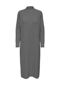 Only Damen Strickkleid "ONLANDREA LS MAXI SLIT HIGHNECK CC KNT", grau, modisch, Gr. L, unifarben, Strick, Feinstrick, Rippstrick, Obermaterial: 81%