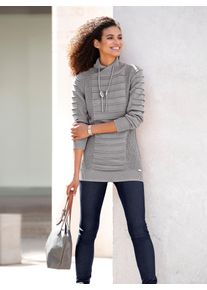 Casual Looks Damen Longpullover "Longpullover", grau, Gr. 40, unifarben, 50% Baumwolle, 50% Polyacryl, Pullover