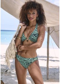 Bruno Banani Damen Bügel-Bikini, grün, Gr. 38, bedruckt, Animalprint, Polyamid, Microfaser, Bikini-Sets, in trendigem Animalprint