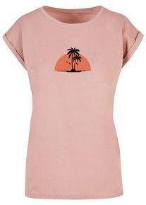 Merchcode Herren T-Shirt "Merchcode Damen Ladies Summer - Beach T-Shirt", rosa, casual, Gr. XL, bedruckt, 100% Baumwolle, Shirts