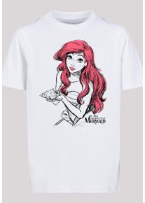 F4NT4STIC Jungen Kurzarmshirt "F4NT4STIC Kinder Ariel Shell Sketch with Kids Basic Tee", weiß, casual, Gr. 158, unifarben, 100% Baumwolle, Shirts
