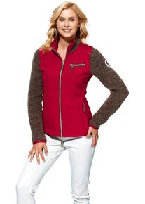 Heine Damen Shirtjacke "Sweatjacke", rot, Gr. 34, unifarben, 100% Polyester, Futter:100% Baumwolle, Ärmel:40% Wolle, 35% Polyacryl, 25% Polyamid,
