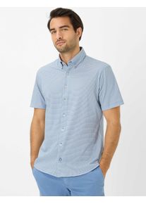 Brax Herren Kurzarmhemd "Style DAN", blau, Gr. S, 100% Baumwolle, Hemden