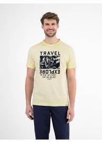 Lerros Herren T-Shirt "Lerros Modisches Herren T-Shirt mit Brustprint", gelb, Gr. XXL, 100% Baumwolle, Shirts