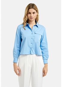 Smith & Soul SMITH & SOUL Damen Langarmbluse, blau, casual, Gr. L, unifarben, Material: 70% Baumwolle, 27% Polyester, 3% Elasthan, Blusen, mit Brusttasche