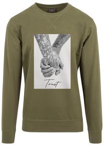 MisterTee Herren Rundhalspullover "MisterTee Herren Trust 2.0 Crewneck", grün, casual, Gr. XL, unifarben, 60% Baumwolle, 40% Polyester, Pullover
