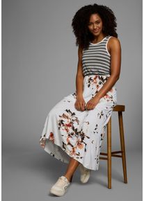 Kangaroos Damen 2-in-1-Kleid, weiß, casual, Gr. 42, geblümt, geringelt, gestreift, bedruckt, gemustert, Single Jersey, Obermaterial: 95% Viskose, 5%