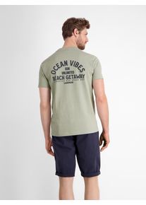 Lerros Herren T-Shirt "Lerros Gestreiftes T-Shirt mit Front und Backprint"tinted grau, Gr. L, 100% Baumwolle, Shirts