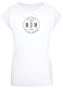 Merchcode Herren T-Shirt "Merchcode Damen Ladies Mothers Day - The best mom T-Shirt", weiß, casual, Gr. S, bedruckt, 100% Baumwolle, Shirts