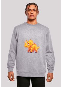 F4NT4STIC Herren Sweatshirt "Süßer Triceratops Dinosaurier", grau, casual, Gr. L, Obermaterial: 50% Baumwolle, 50% Polyester, Sweatshirts, Premium