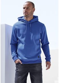 John Devin Herren Hoodie, blau, casual, Gr. S, unifarben, angeraute Sweatware, Obermaterial: 60% Baumwolle, 40% Polyester, Sweatshirts, Langarm,
