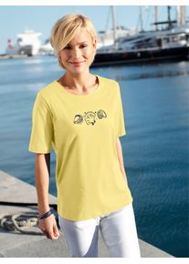 Casual Looks Damen Kurzarmshirt "Shirt", gelb, Gr. 48, unifarben, bedruckt, gemustert, 100% Baumwolle, Shirts