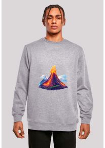 F4NT4STIC Herren Sweatshirt "Vulkanausbruch", grau, casual, Gr. S, Obermaterial: 50% Baumwolle, 50% Polyester, Sweatshirts, Premium Qualität