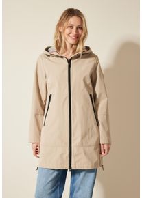 Cecil Damen Langmantel, beige, casual, Gr. XS, unifarben, Web, 68% Polyester, 32% Baumwolle, Mäntel, mit Reißverschluss-Detail