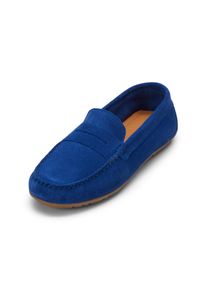 Marc O'Polo MARC O'POLO Damen Mokassin "aus Velours-Rindleder", Gr. 36, blau, Obermaterial: 100% Leder (Rind), unifarben, casual, Schuhe
