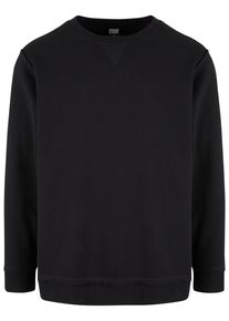 Urban Classics Herren Rundhalspullover "Urban Classics Herren Oversized Open Edge Crew", schwarz, casual, Gr. L, unifarben, 80% Baumwolle, 20%