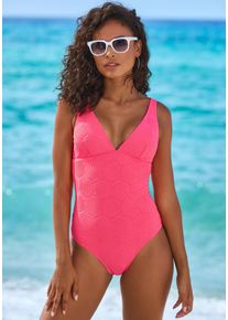 s.Oliver Damen Badeanzug "Olivia", pink, Gr. 38, Strukturmuster, Obermaterial: 94% Polyester, 6% Elasthan. Futter: 90% Polyester, 10% Elasthan,